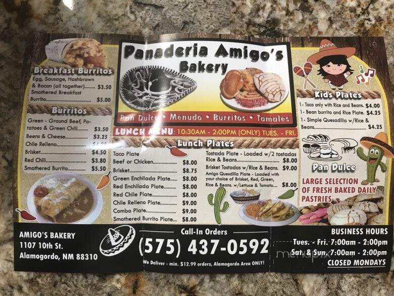 Amigos Panaderia Bakery - Alamogordo, NM menu_pic