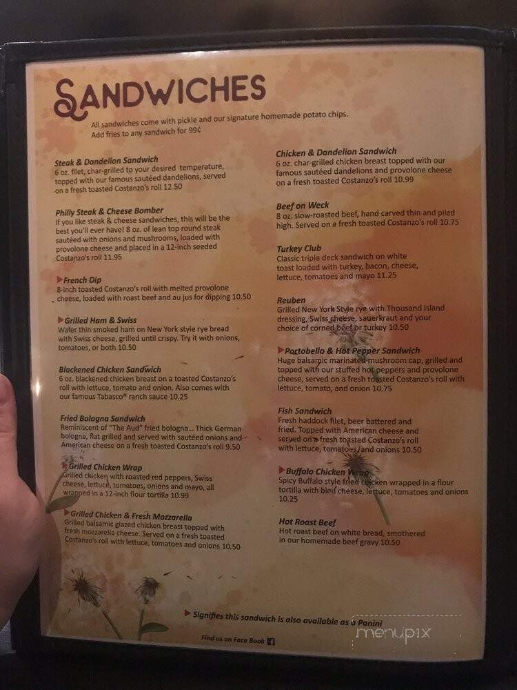 Dandelions Restaurant - Williamsville, NY menu_pic