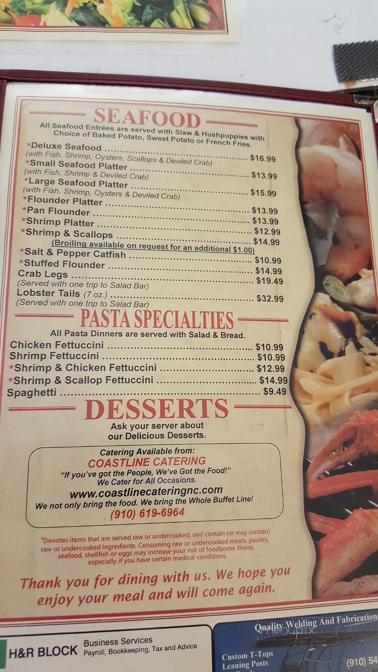 Jerome's Steak & Seafood - South Brunswick, NC menu_pic