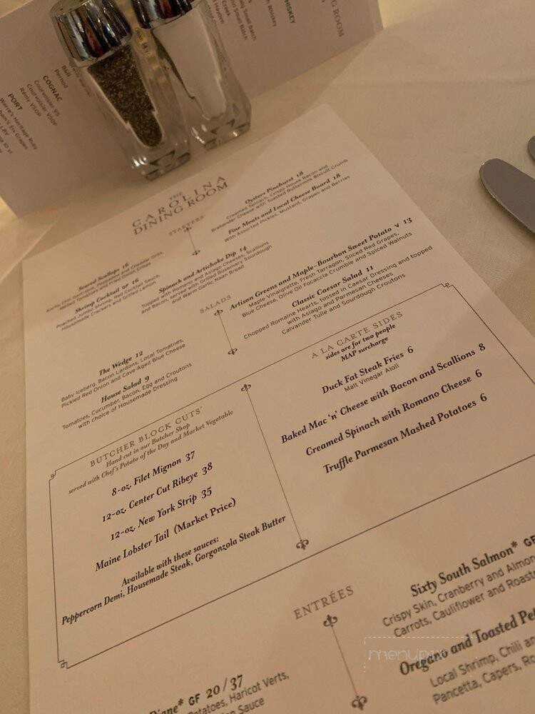 Carolina Dining Room - Pinehurst, NC menu_pic