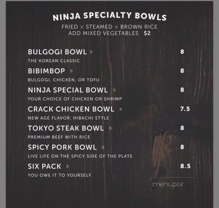 Hibachi Xpress - Greenville, NC menu_pic