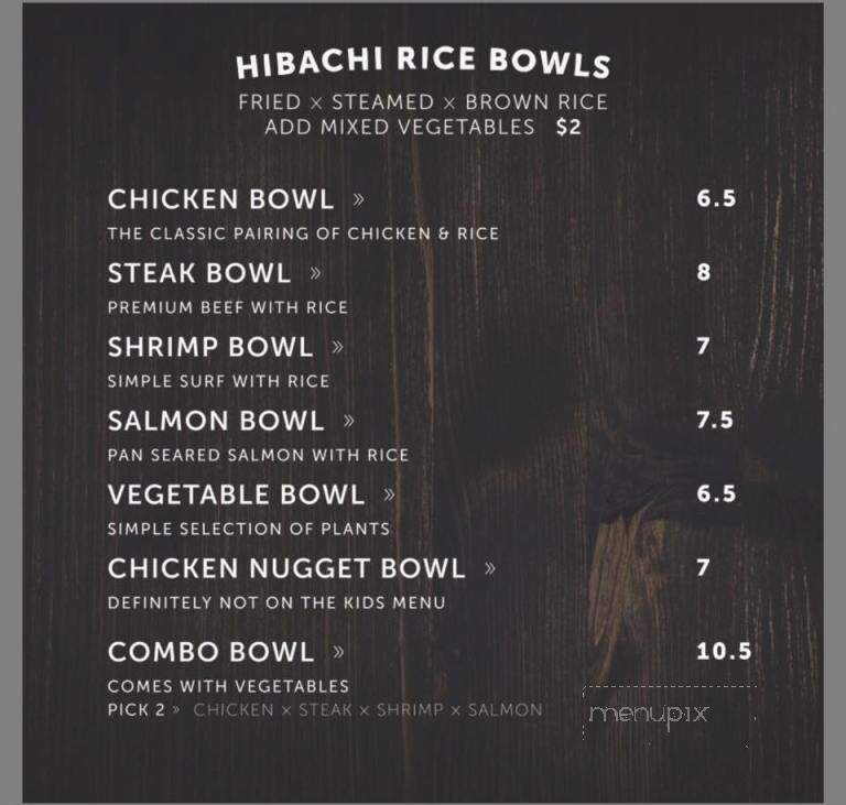 Hibachi Xpress - Greenville, NC menu_pic