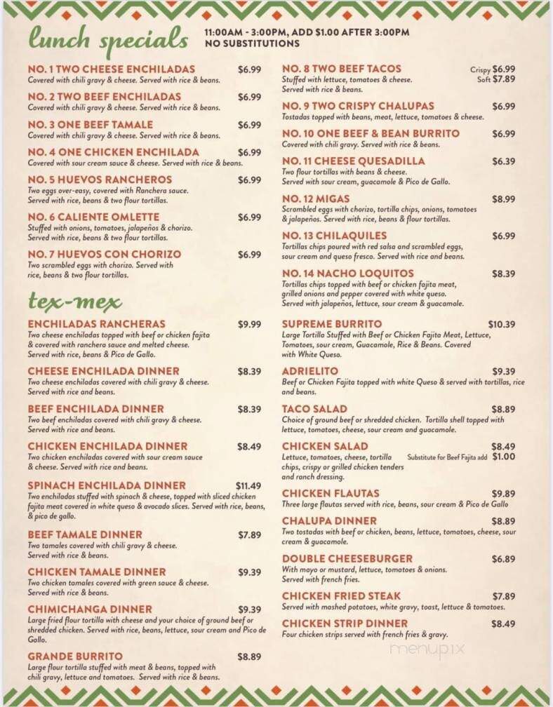 La Roca - Marietta, OK menu_pic