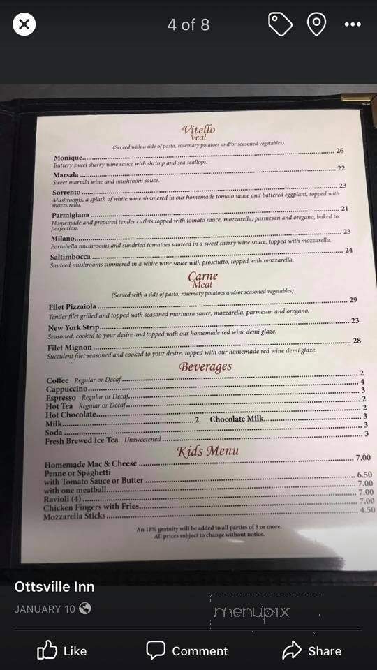 Ottsville Inn - Ottsville, PA menu_pic