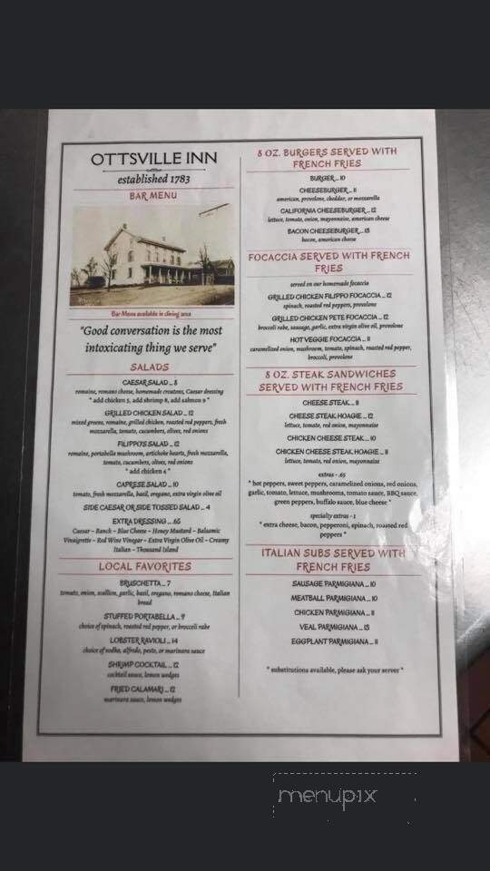 Ottsville Inn - Ottsville, PA menu_pic