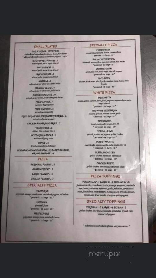 Ottsville Inn - Ottsville, PA menu_pic