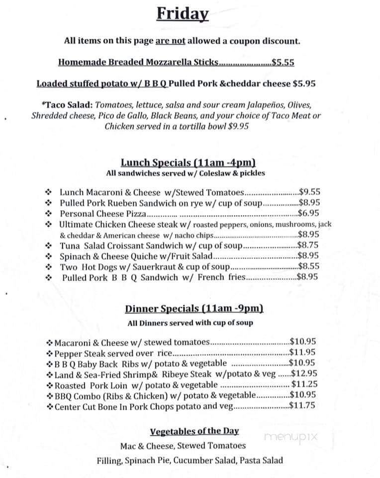 Parkland Restaurant - Allentown, PA menu_pic