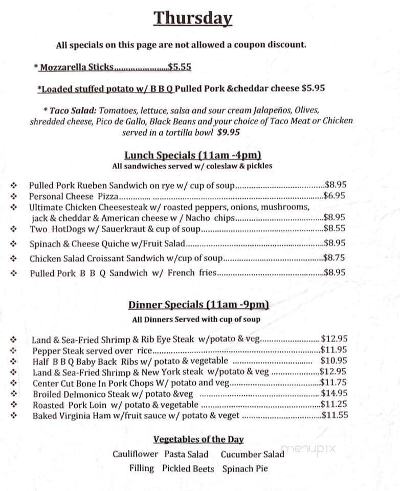 Parkland Restaurant - Allentown, PA menu_pic