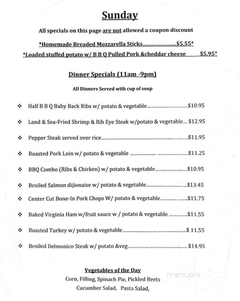 Parkland Restaurant - Allentown, PA menu_pic