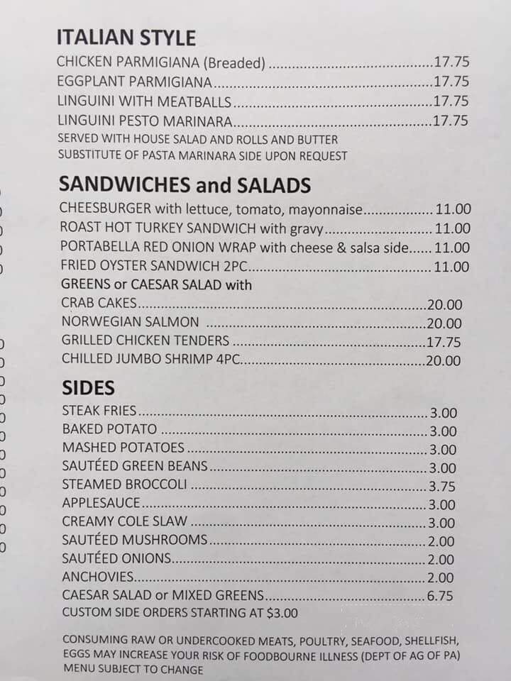 Timbers Dinner Theatre - Mount Gretna, PA menu_pic