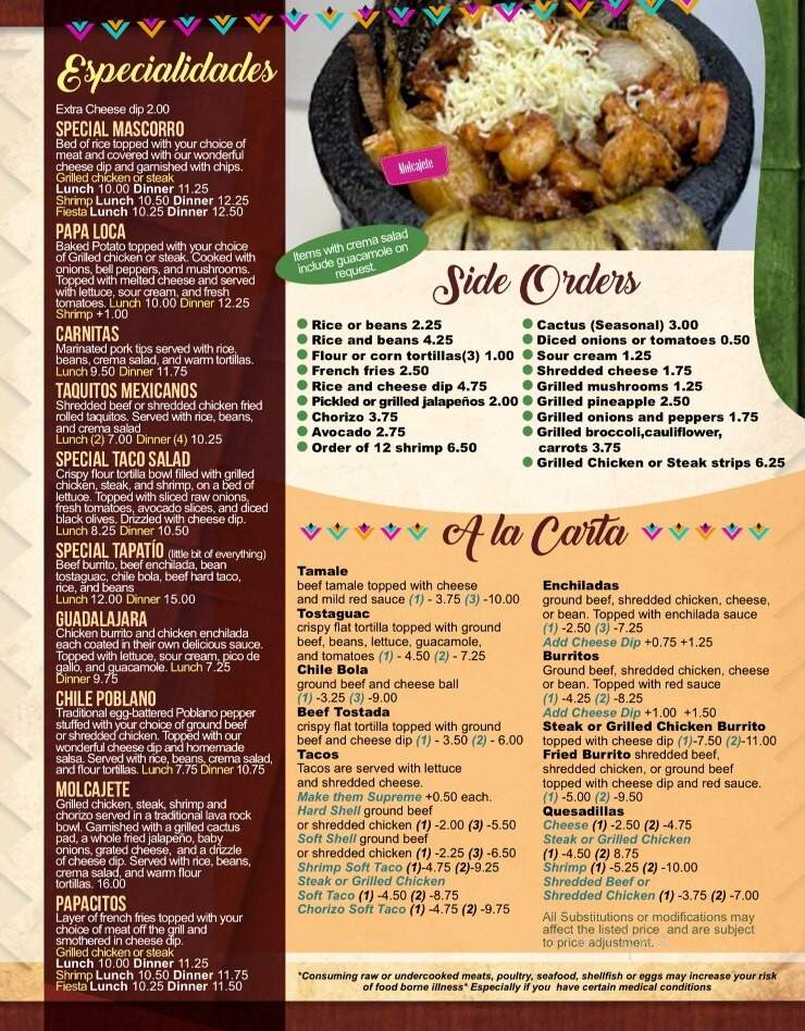La Potosina - Adamsville, TN menu_pic