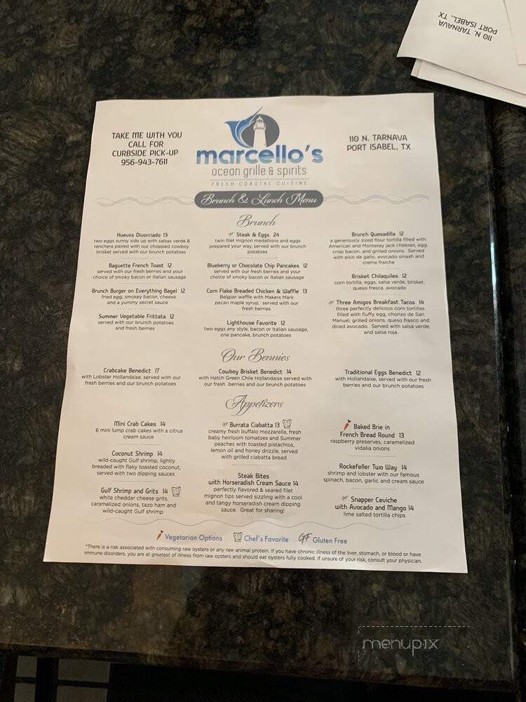 Marcello's Italian Restaurant - Port Isabel, TX menu_pic