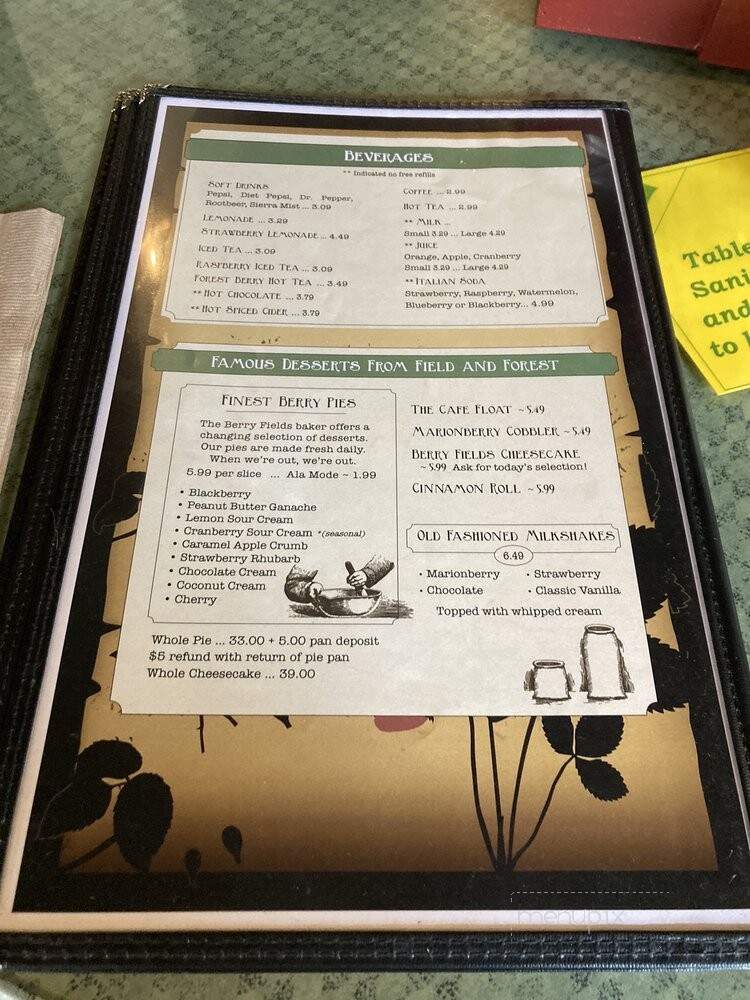Berry Fields Cafe - Centralia, WA menu_pic
