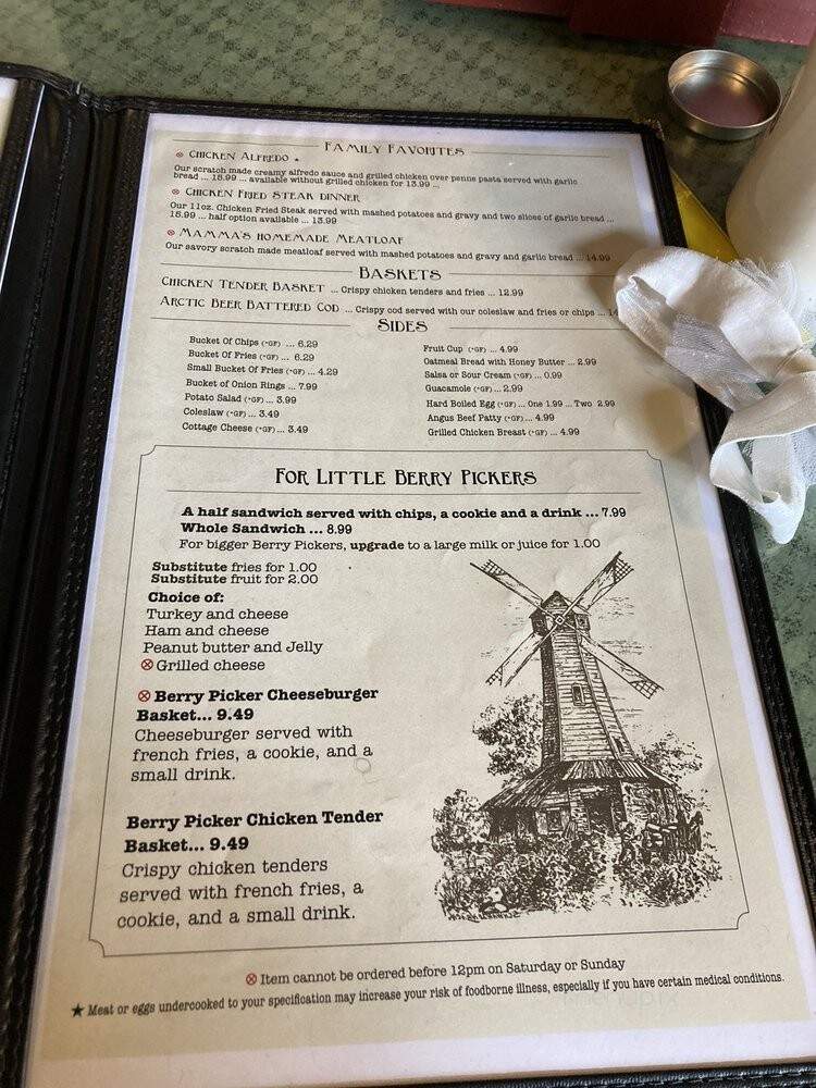 Berry Fields Cafe - Centralia, WA menu_pic