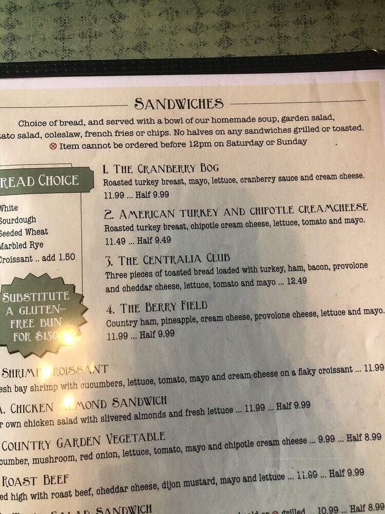Berry Fields Cafe - Centralia, WA menu_pic