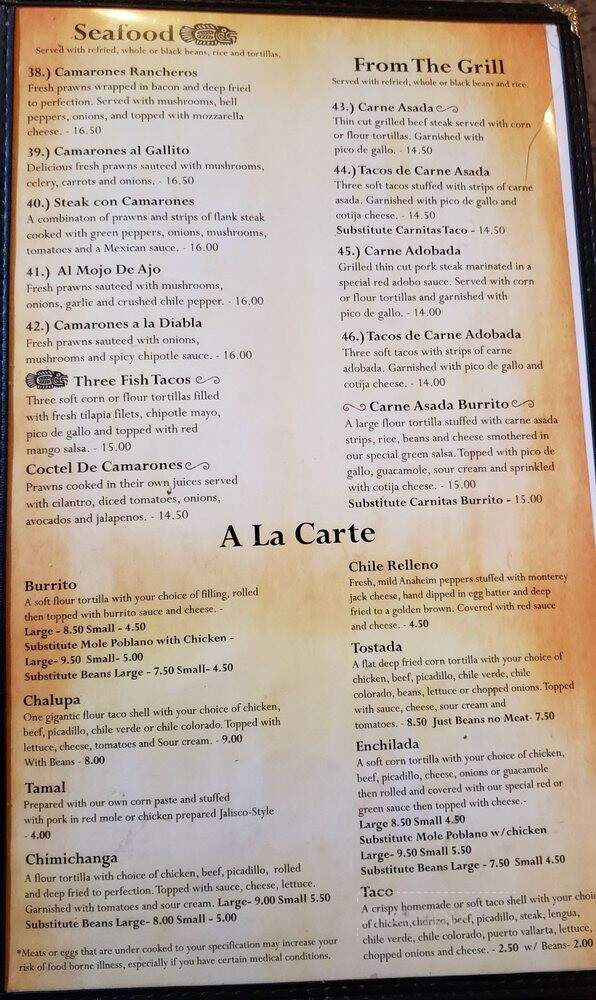 El Gallito - Seattle, WA menu_pic