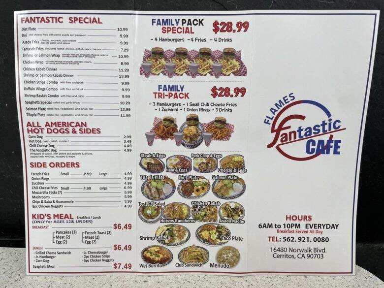 Fantastic Cafe - Cerritos, CA menu_pic