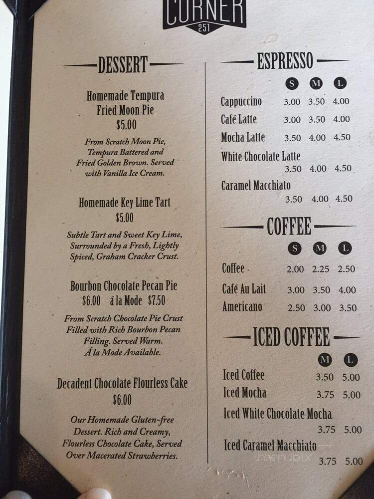 Corner 251 - Mobile, AL menu_pic