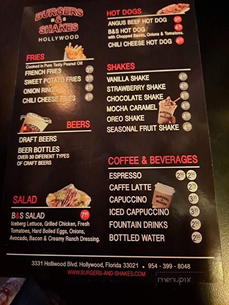 Burgers & Shakes - Hollywood, FL menu_pic