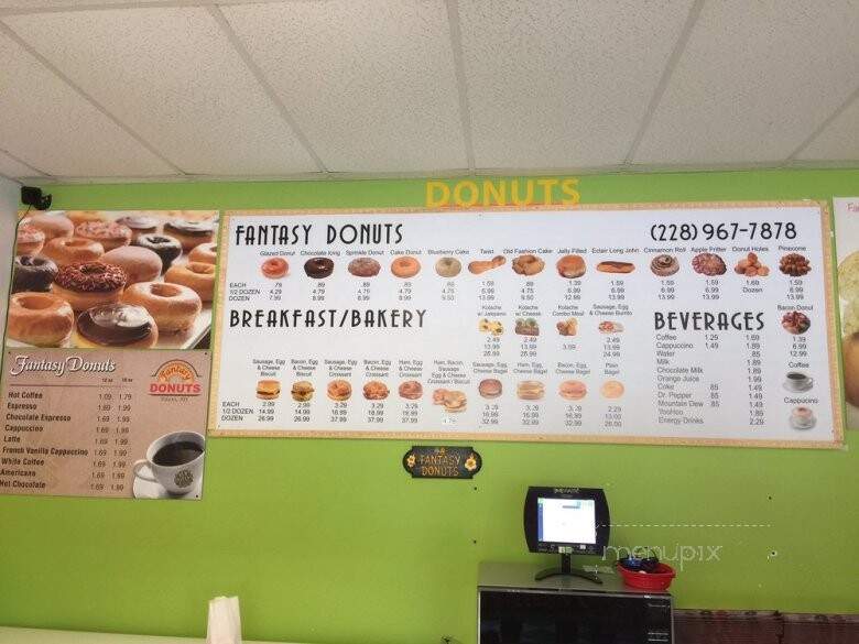 Fantasy Donuts - Biloxi, MS menu_pic