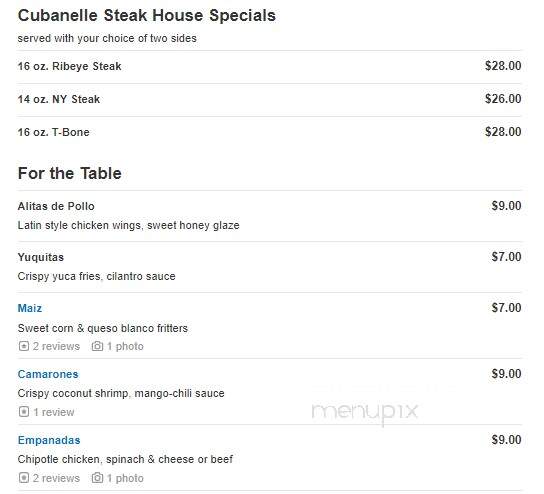 Cubanelle Restaurant Lounge - Totowa, NJ menu_pic