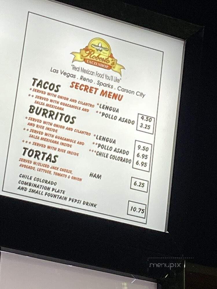 Roberto's Taco Shop - Carson City, NV menu_pic
