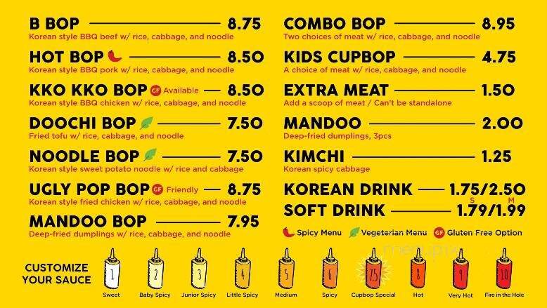 Cupbop - Phoenix, AZ menu_pic
