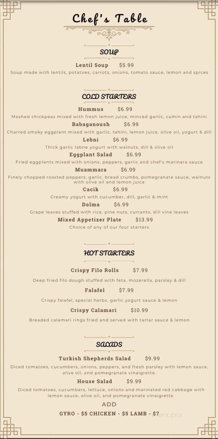 Chef's Table - San Antonio, TX menu_pic