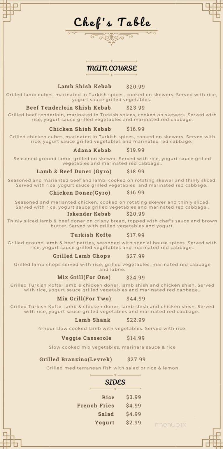Chef's Table - San Antonio, TX menu_pic
