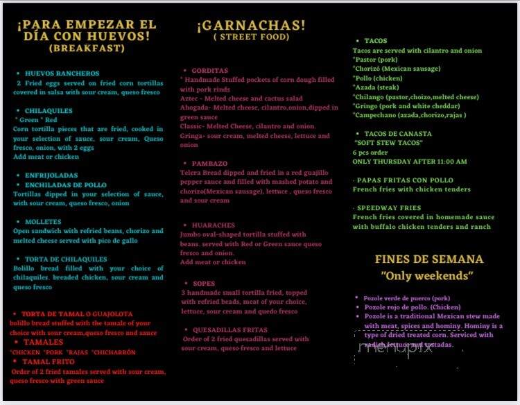 Mexico City Kitchen - Indianapolis, IN menu_pic