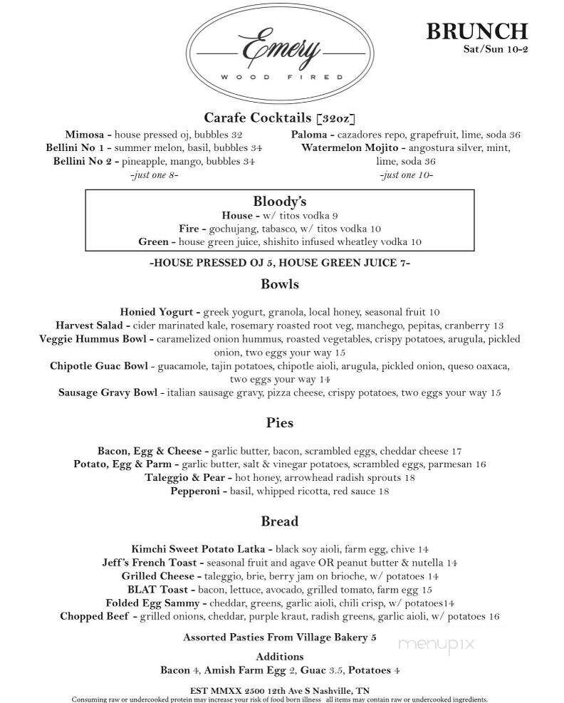 Emery Wood Fired - Nashville, TN menu_pic