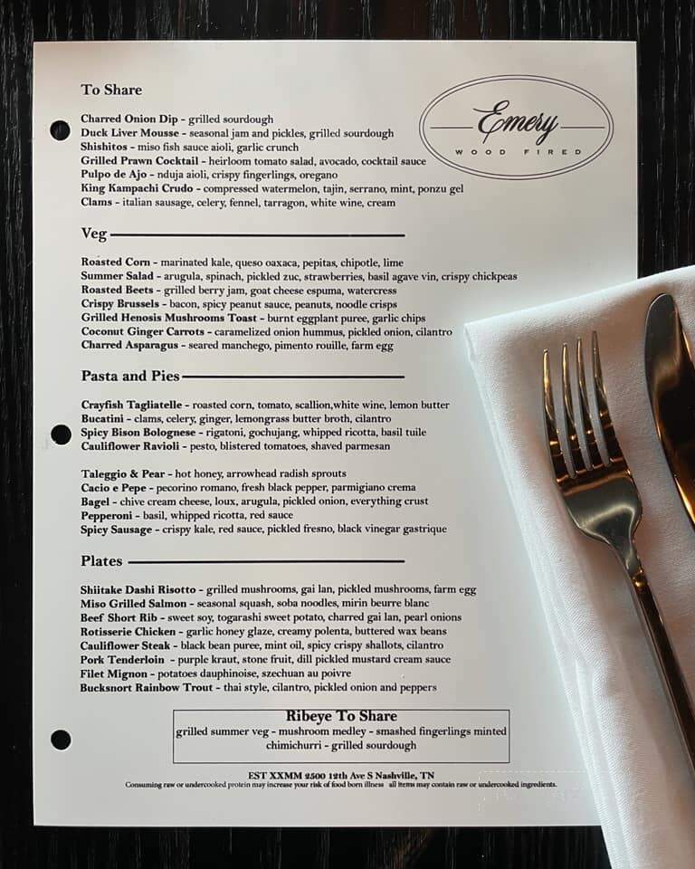 Emery Wood Fired - Nashville, TN menu_pic