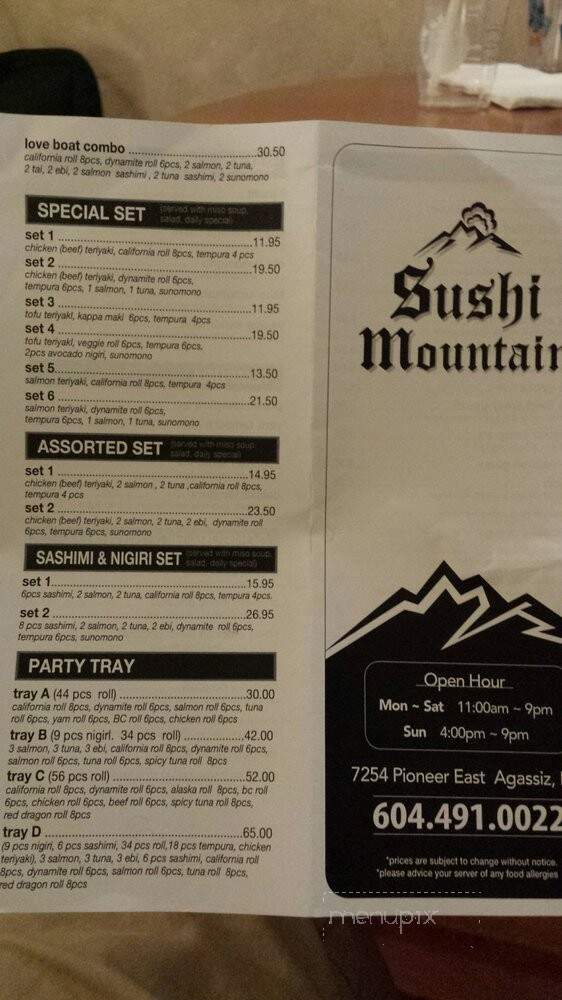 Sushi Mountain - Agassiz, BC