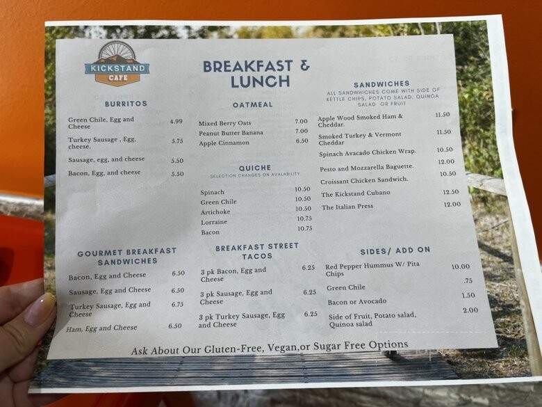 Kickstand Cafe - Albuquerque, NM menu_pic