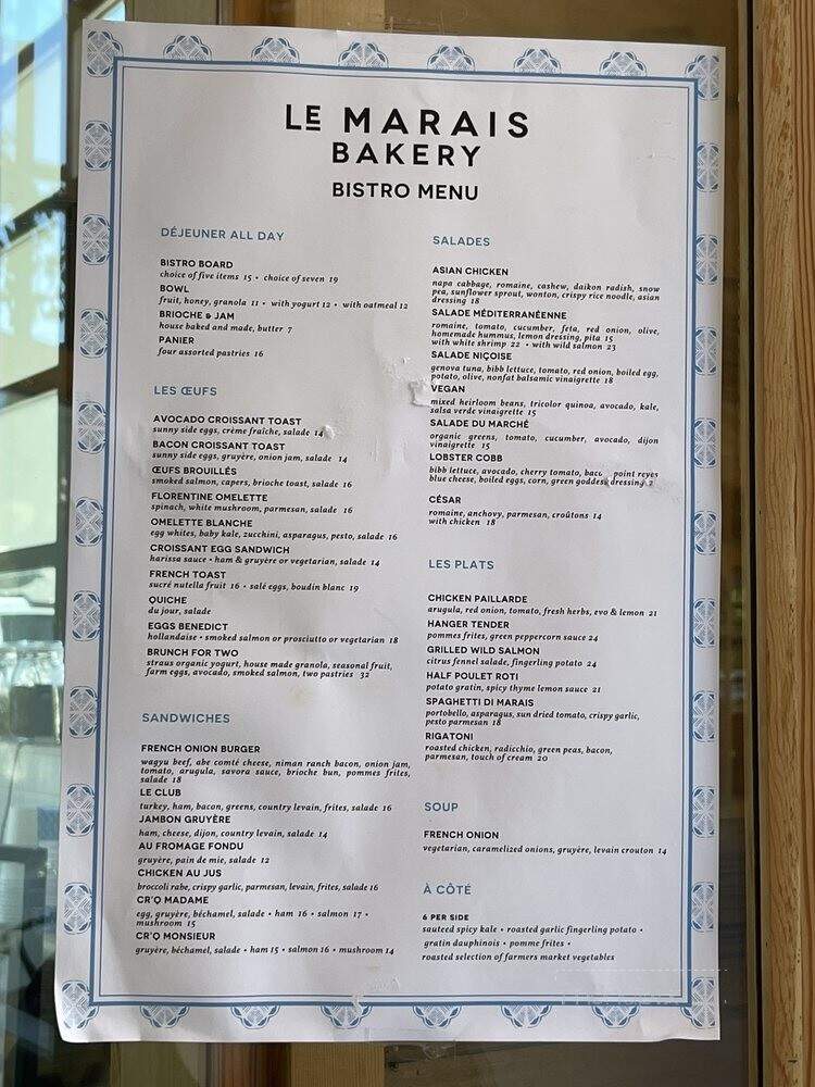 Le Marais Bakery - Mill Valley, CA menu_pic
