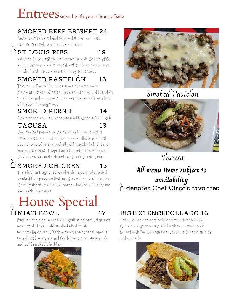 Cisco's Smokehouse - Portage, IN menu_pic