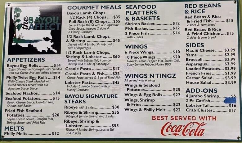 The Bayou Affect - Baton Rouge, LA menu_pic