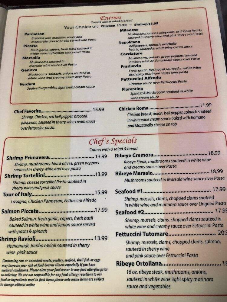 Roma's Italian Restaurant - Port Lavaca, TX menu_pic