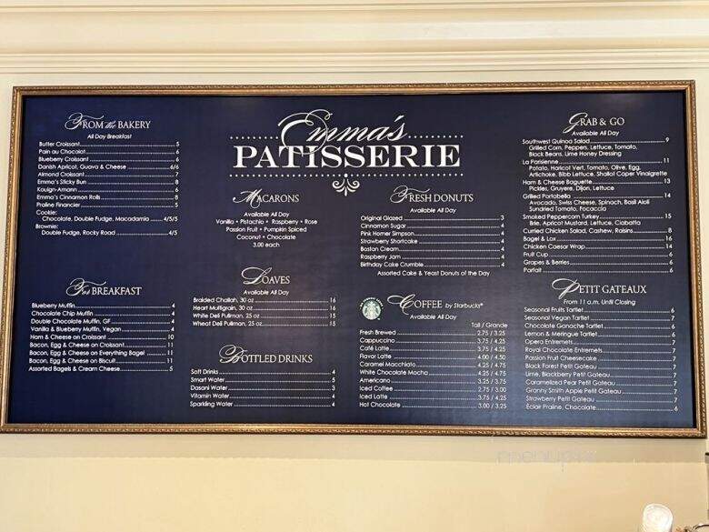 Emma's Patisserie - Ocala, FL menu_pic