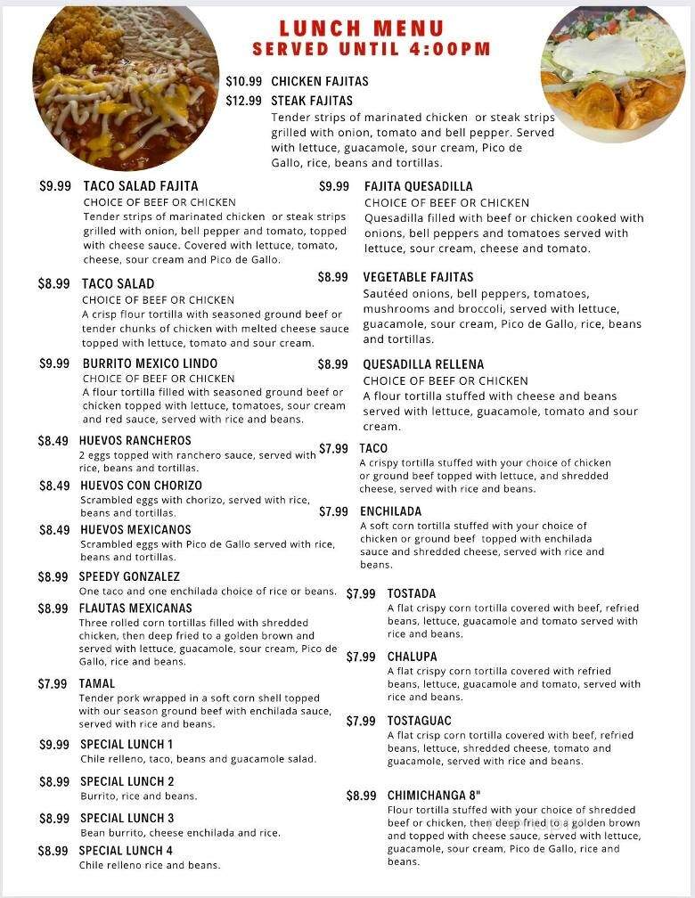 Mexico Lindo - Clarksville, IN menu_pic