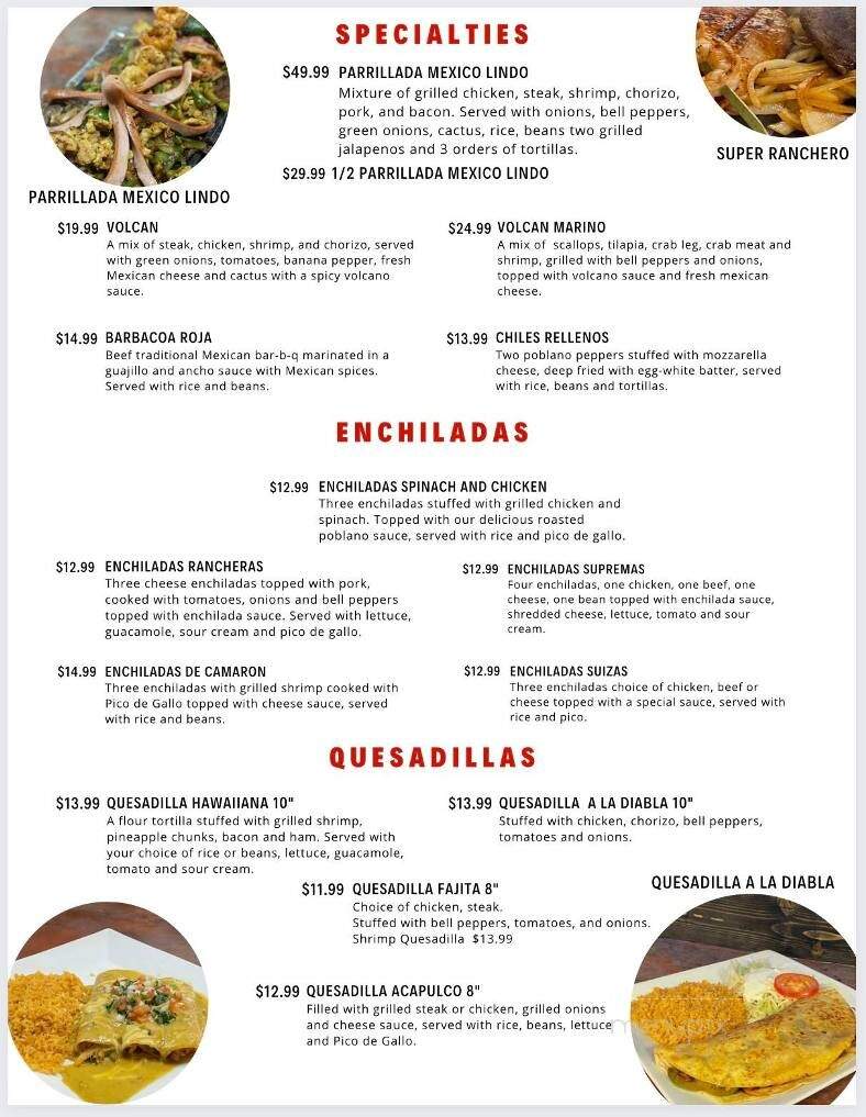 Mexico Lindo - Clarksville, IN menu_pic