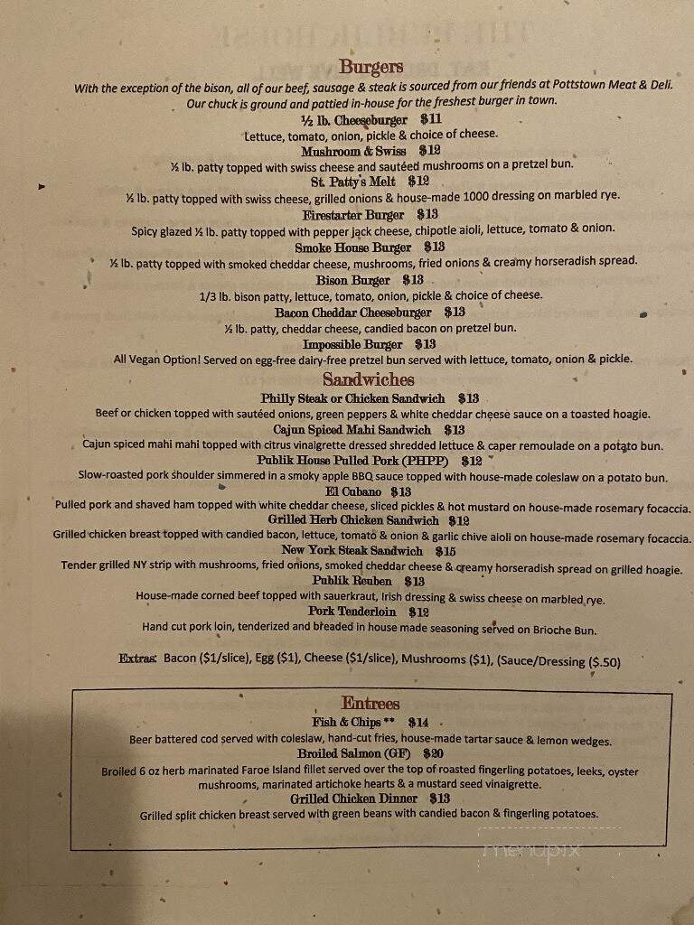 The Publik House - Peoria Heights, IL menu_pic
