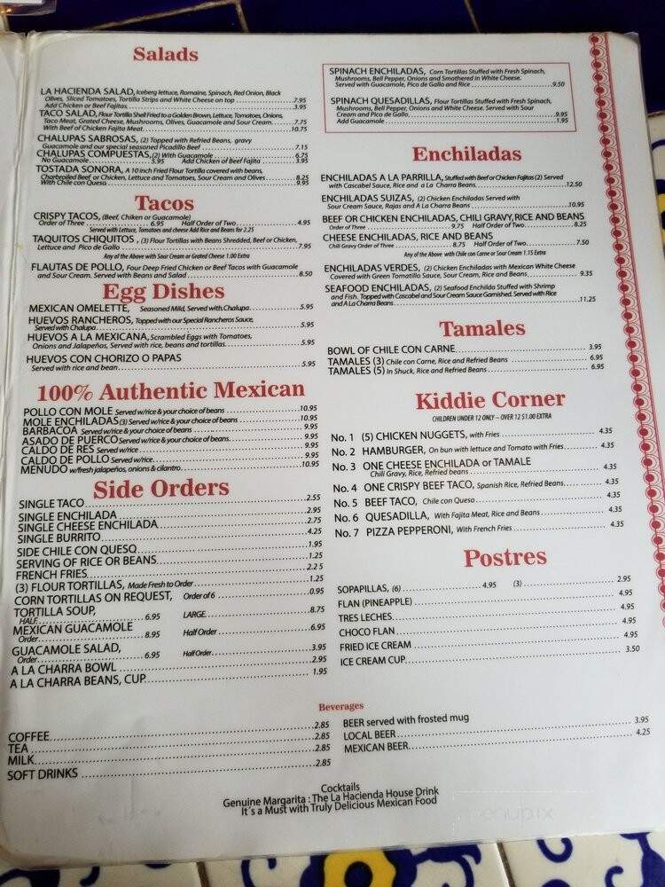 La Hacienda - Houston, TX menu_pic