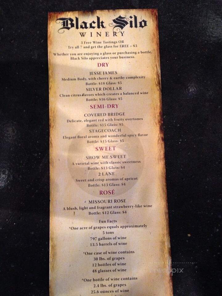 Black Silo Winery - Trenton, MO menu_pic