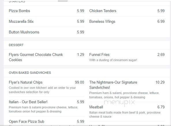 Flyers Pizza & Subs - West Jefferson, OH menu_pic