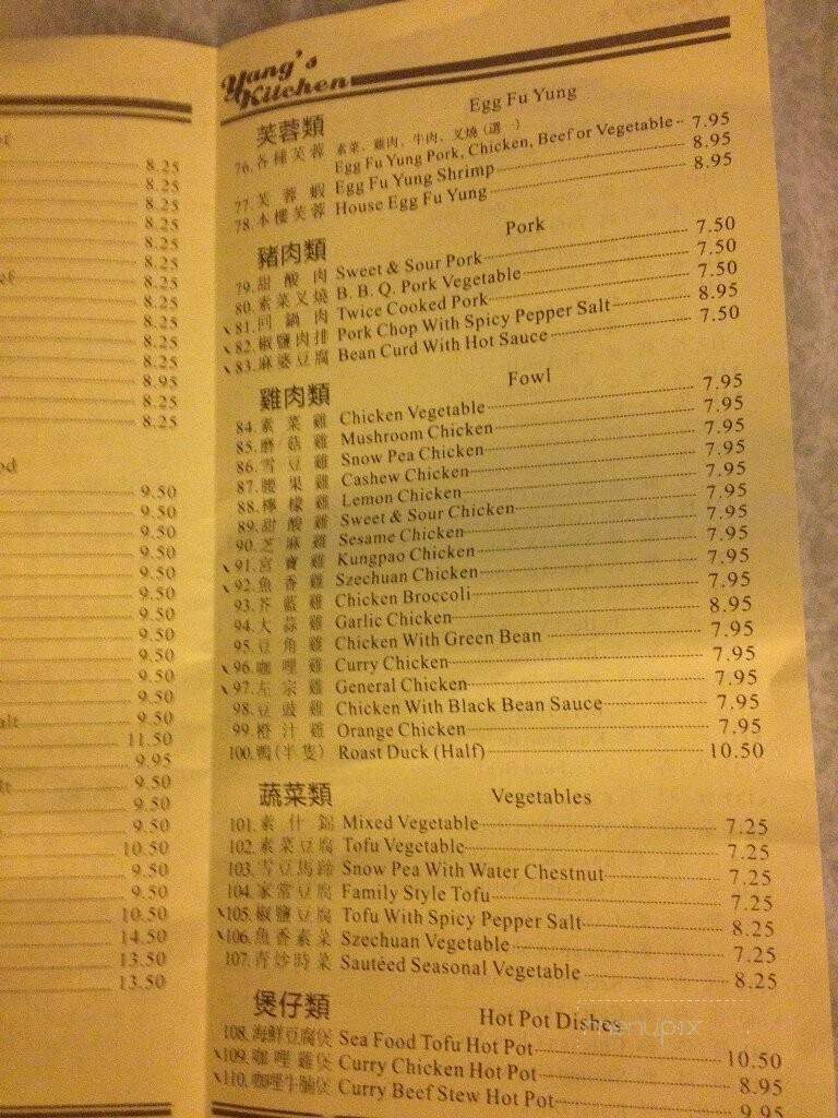 Yang's Kitchen - Carson City, NV menu_pic