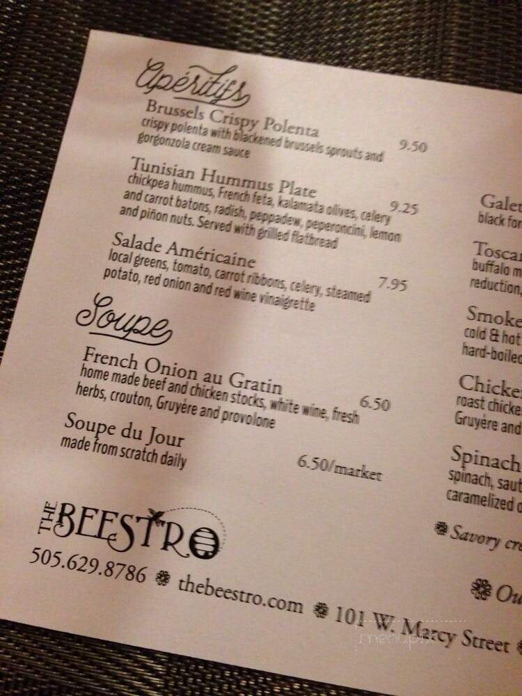 Beestro - Santa Fe, NM menu_pic