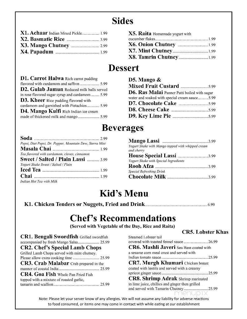 Bay Leaf - New Bern, NC menu_pic