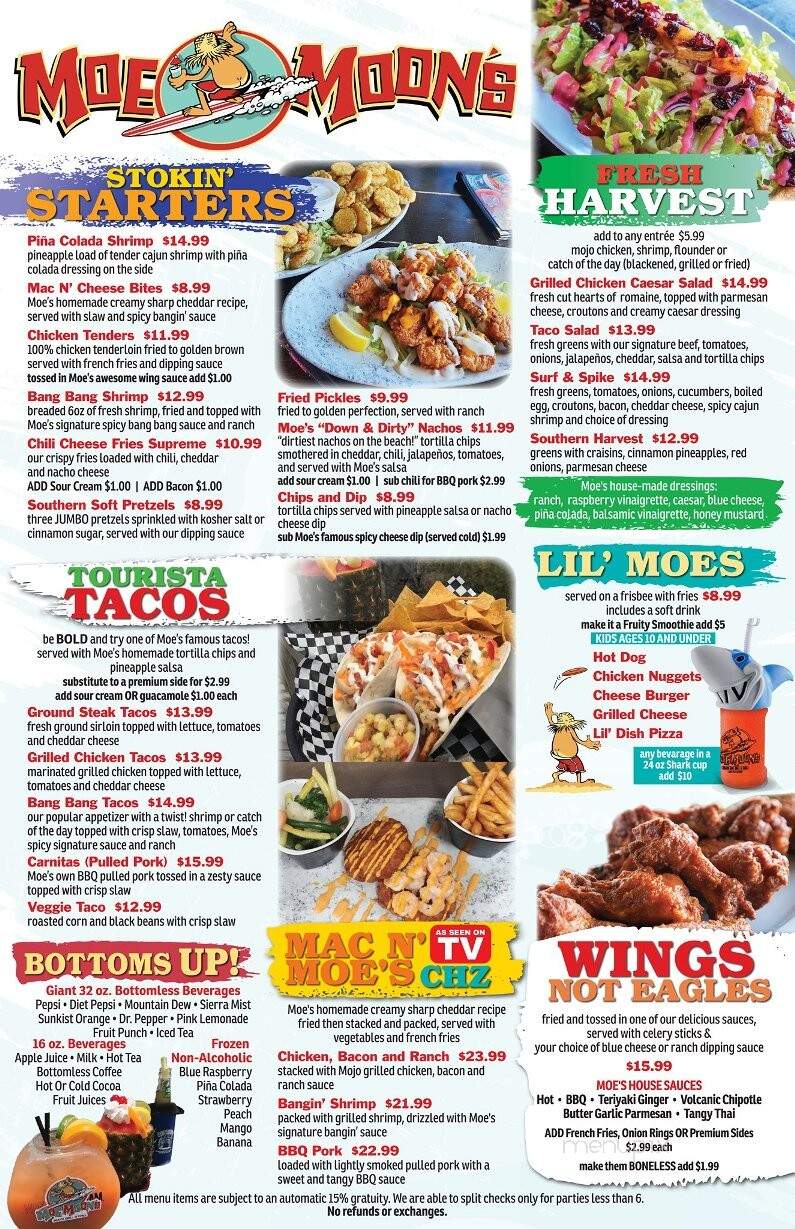 Moe Moon's - Myrtle Beach, SC menu_pic