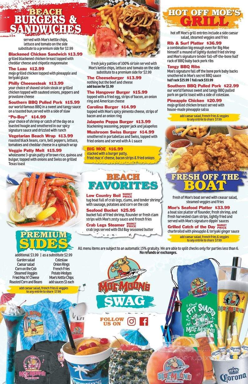 Moe Moon's - Myrtle Beach, SC menu_pic